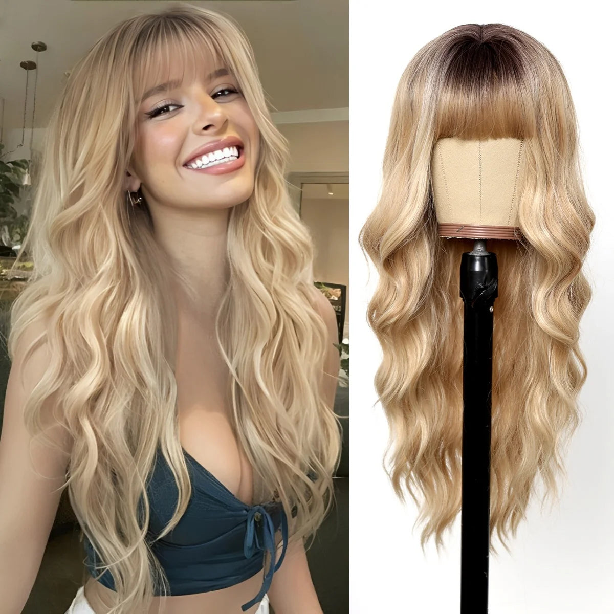 Royal Amber Crown with Bangs
